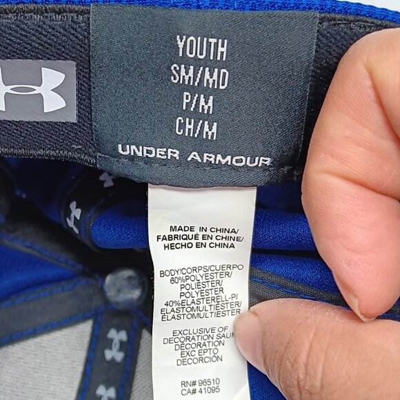 RELIST Under Armour blue baseball cap, youth size small/medium SIZE SM/MD - Picture 3 of 3